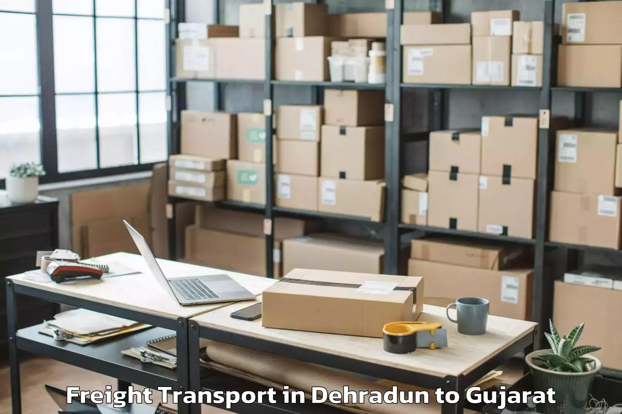 Affordable Dehradun to Jhagadia Freight Transport